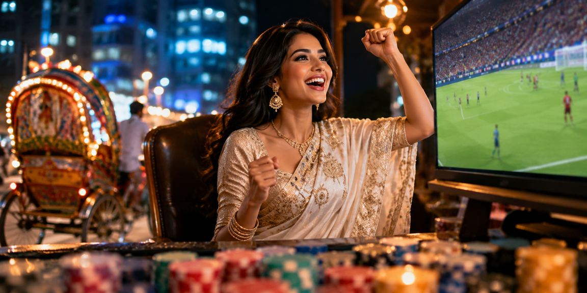 ঢাকায় স্মার্টফোনে ফুটবল বেটিং করছেন একজন বাংলাদেশি ব্যবহারকারী